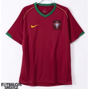 Portugalsko 2006 Retro Domácí Dres Krátký Rukáv